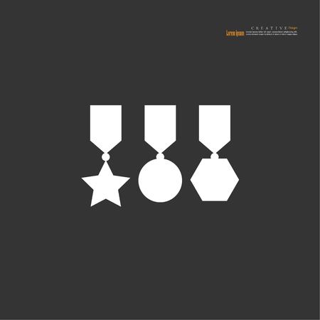 Medal with ribbon icon set. vector illustration EPS 10.のイラスト素材