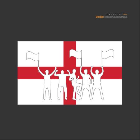 happy man with United Kingdom flag icon.vector illustration.