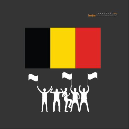 happy man with Belgium flag icon.vector illustration.のイラスト素材