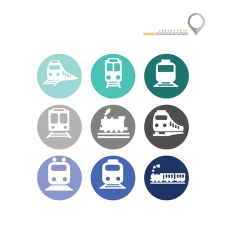 set of train.Train icon.vector illustration.のイラスト素材