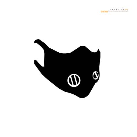 Breathing mask.dust crisis concept.flat vector icon for apps and websites.Vector illustration.のイラスト素材