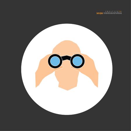 man with binoculars.vector illustration.のイラスト素材