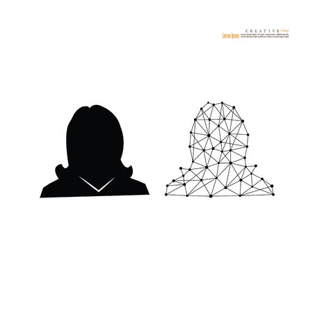 outline of  Woman  on white background.vector illustration.のイラスト素材