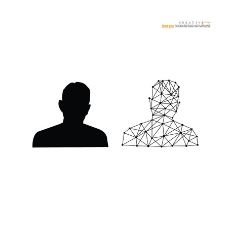 outline of  Man and   on white background.vector illustration.のイラスト素材