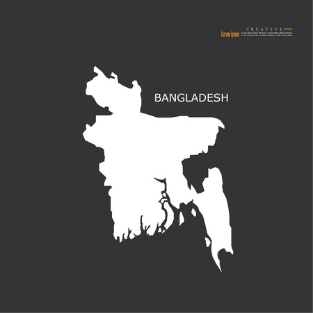 outline map of Bangladesh. vector illustration.のイラスト素材