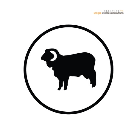 Sheep icon on white background.vector illustration.のイラスト素材