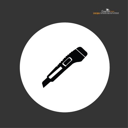 Cutter knife icon on background.Vector illustation.のイラスト素材
