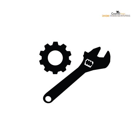 wrench icon on white background.craftsman tool.vector illustration.のイラスト素材