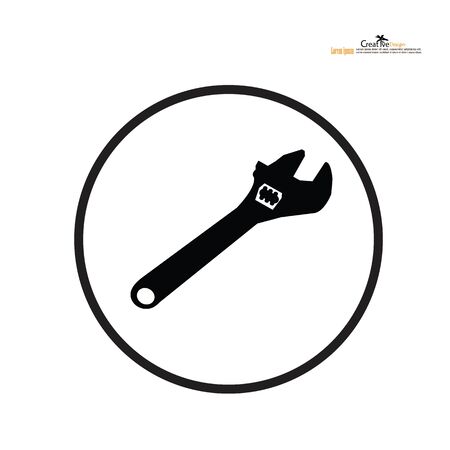 wrench icon on white background.craftsman tool.vector illustration.のイラスト素材