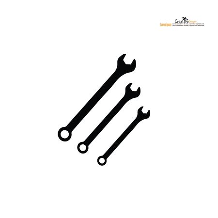 wrench icon on white background.craftsman tool.vector illustration.のイラスト素材