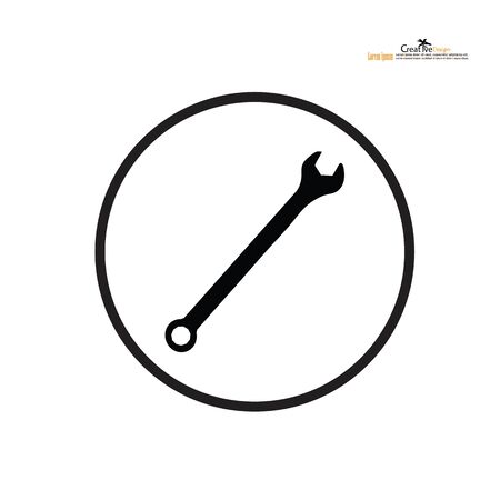 wrench icon on white background.craftsman tool.vector illustration.のイラスト素材