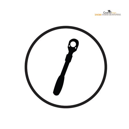 wrench icon on white background.craftsman tool.vector illustration.のイラスト素材