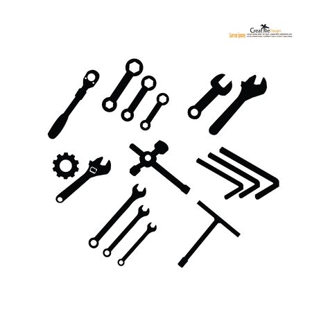 wrench icon on white background.craftsman tool.vector illustration.のイラスト素材