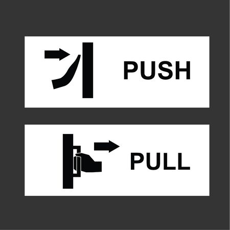 Pull and push to open. Vector illustration.のイラスト素材