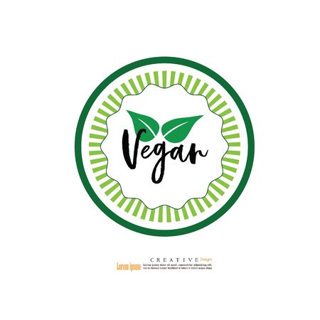 vegan logo on white background.vegan design for your products.vector illustration.のイラスト素材