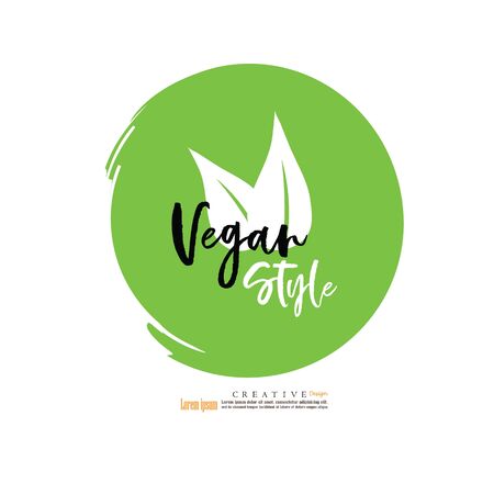 vegan logo on white background.vegan design for your products.vector illustration.のイラスト素材