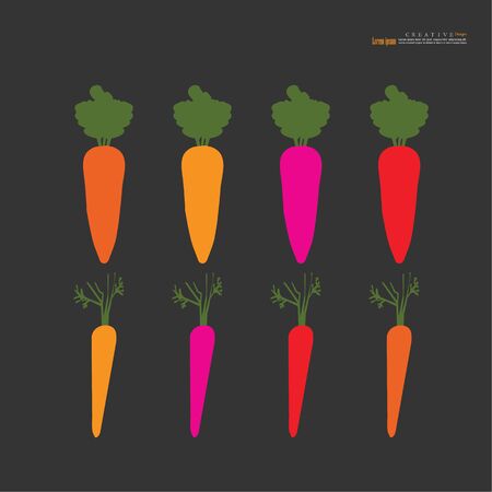 Carrot with leaf on white background.Vector illustration.のイラスト素材