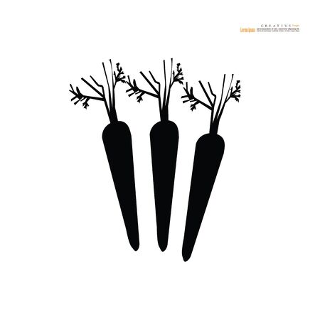 Carrot with leaf on white background.Vector illustration.のイラスト素材