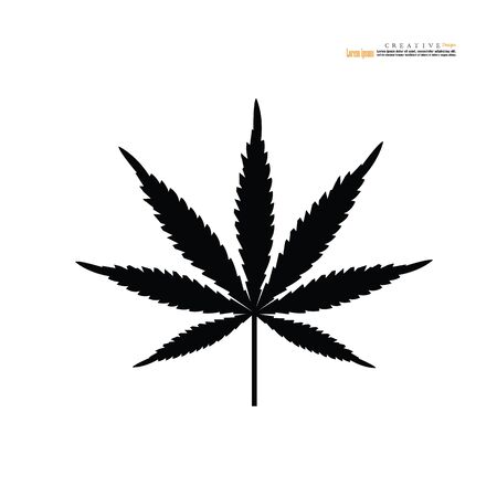 Cannabis, marijuana leaf icon on white background. Vector illustration.のイラスト素材