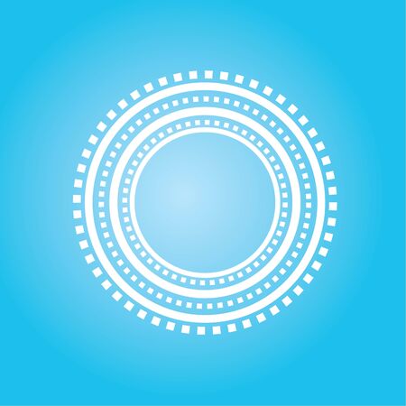 Empty circle track with dash line on white background. vector illustration.のイラスト素材