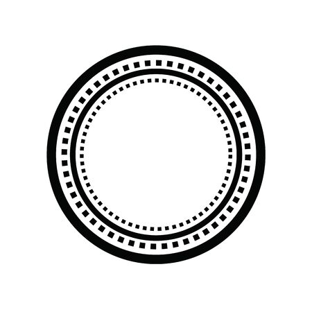 Empty circle track with dash line on white background. vector illustration.のイラスト素材