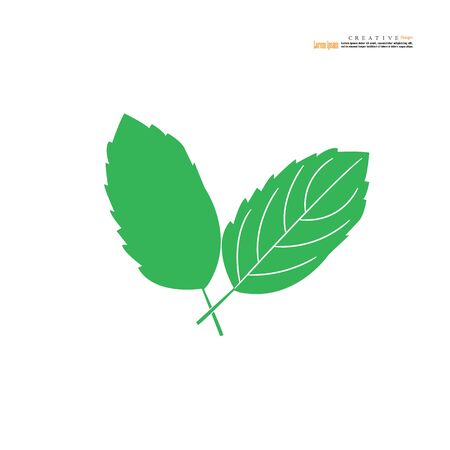 Basil leaves icon on white background. Food cooking ingredient aromatic organic. Vector illustration.のイラスト素材