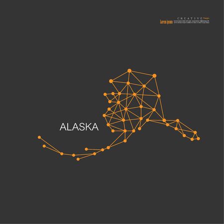 Alaska  State map on white background - Vector illustration.のイラスト素材