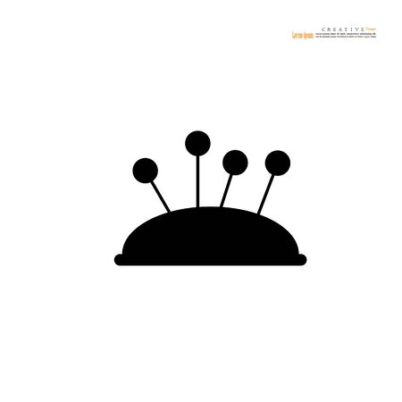 pin Icon on white background.Needle for sewing.vector illustration.のイラスト素材
