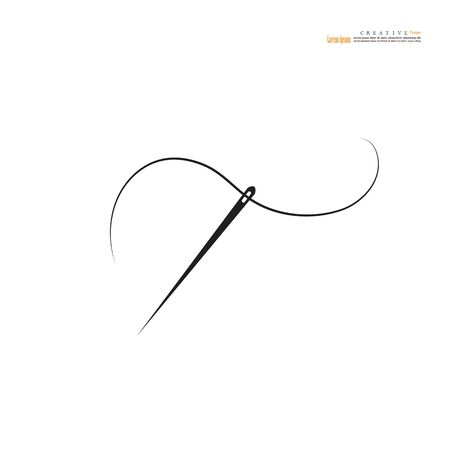 Needle Icon on white background.Needle for sewing.vector illustration.のイラスト素材