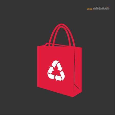 canvas bag icon on white background.vector illustration.eps10.のイラスト素材