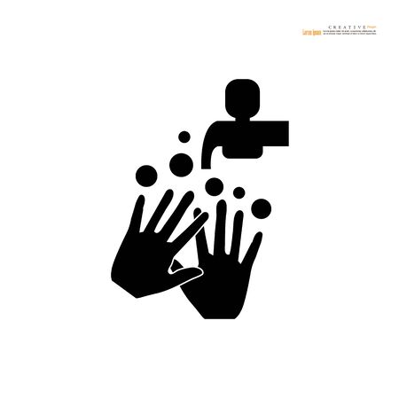 washhands icon on white background.vector illuatration.のイラスト素材