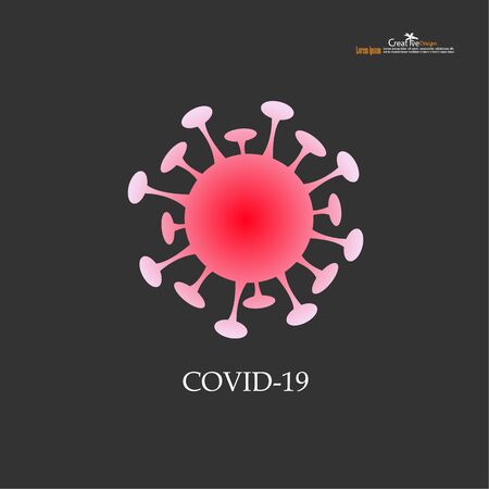 Covid 19, covid-19 pandemic global warning.Corona virus symbol and icon on white background. vector illustration.のイラスト素材