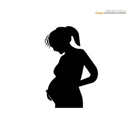 pregnant woman sign on white background.vector illustration.のイラスト素材