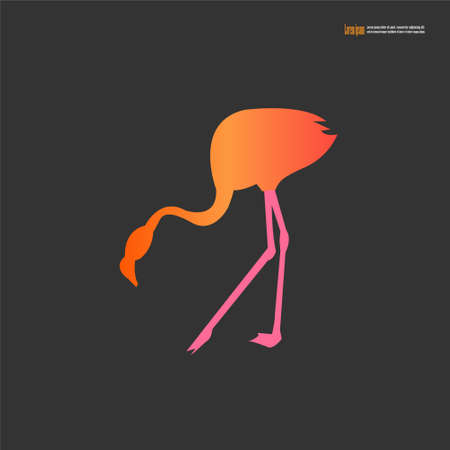 Flamingo Birds silhouette icon on white background. Vector Illustration.のイラスト素材