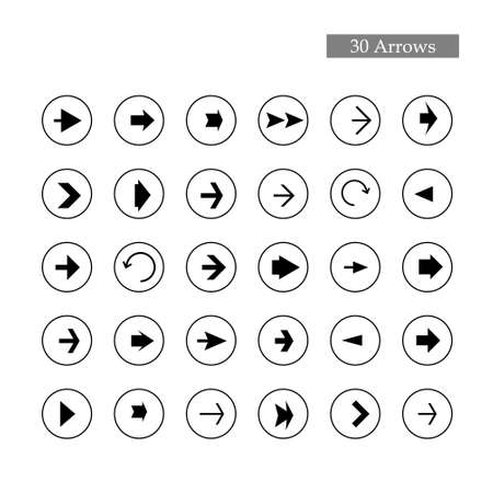 Set of Arrow icon on white background.vector illustration.のイラスト素材