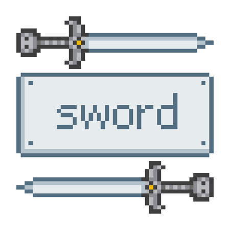 Pixel art sword for game and designのイラスト素材