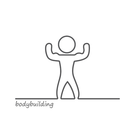 Vector outline of a shape bodybuilder and athleteのイラスト素材