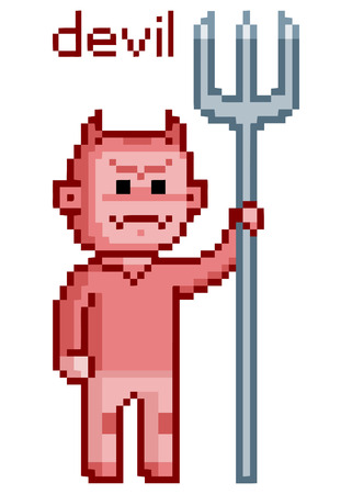 pixel art devil Enemy 8 bit for gamesのイラスト素材