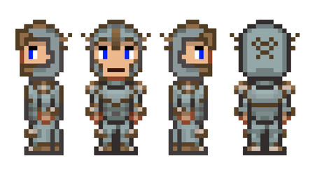 Pixel hero for video game and design 8 bitのイラスト素材