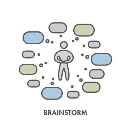 Line icon brainstorm. のイラスト素材