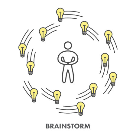Line icon brainstorm. のイラスト素材