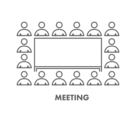 Line icon business meeting. のイラスト素材
