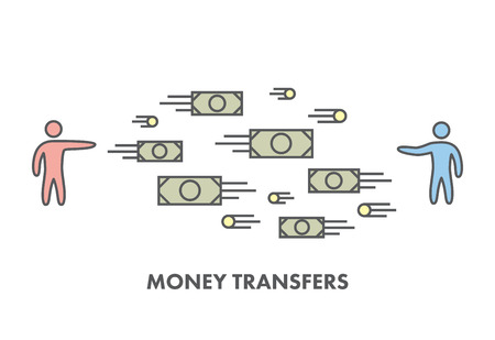 Line icon money transfer.  のイラスト素材