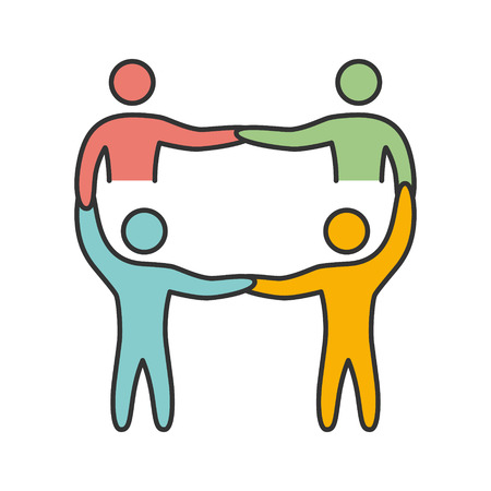 Line icon teamwork. Vector linear symbol for businessのイラスト素材