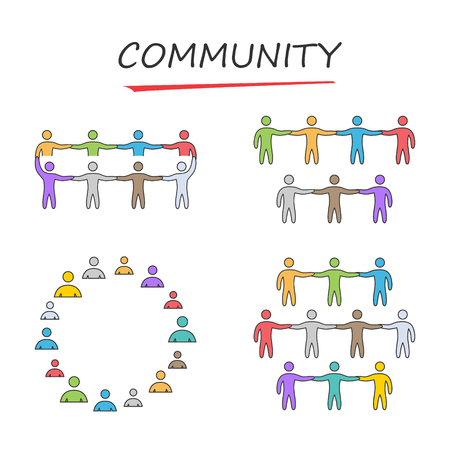 Linear community symbol.のイラスト素材