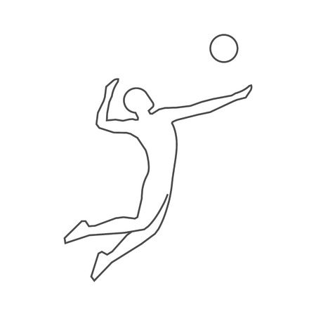Black line volleyball icon.のイラスト素材