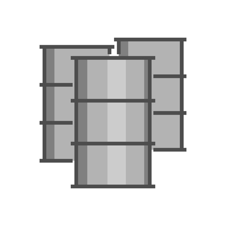 Vector flat icon oil barrel. Line symbol for barrel.のイラスト素材