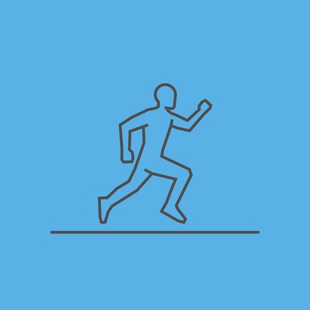 Cool line running icon. Vector silhouette of runners. Modern outline runのイラスト素材
