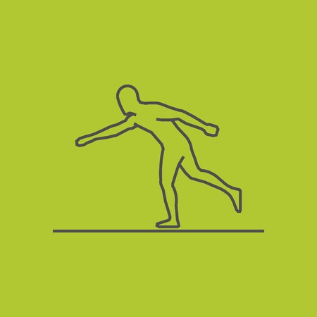 Cool line baseball icon. Vector silhouette of baseball player. Modern outline baseballのイラスト素材