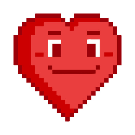 Vector pixel art heart for game and designのイラスト素材